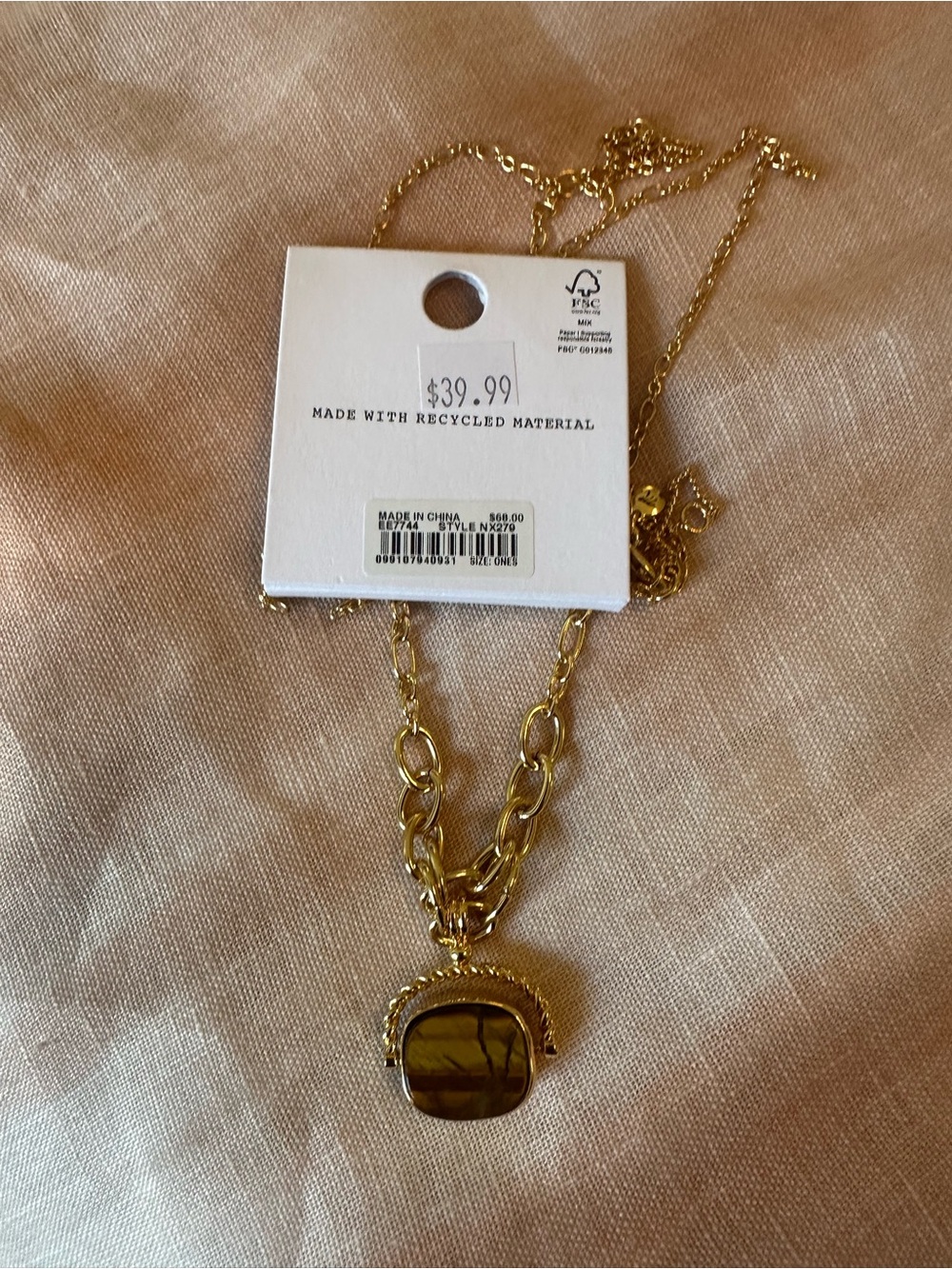 Madewell Semiprecious Pendant Graduated Chain Necklace NWT - Picture 3 of 6